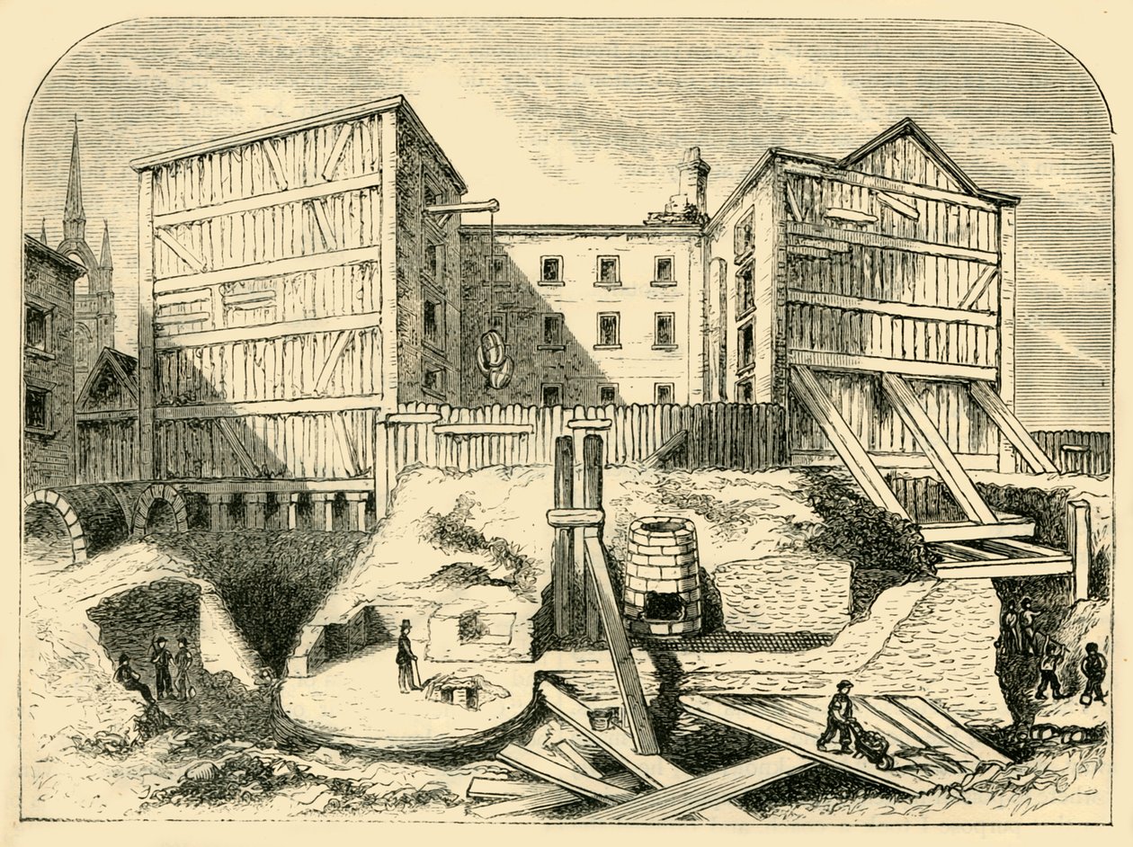 Szczątki rzymskie znalezione w Billingsgate, ok. 1872 r. autorstwa Unbekannt
