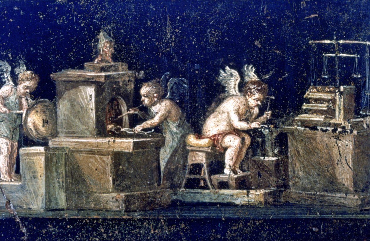 Rzymski mural, Dom Vettii Pompeii, Włochy autorstwa Unbekannt