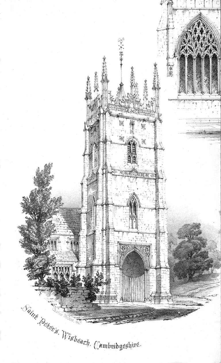 Kościół św. Piotra, Wisbech, Cambridgeshire, ok. 1850 r. autorstwa Unbekannt