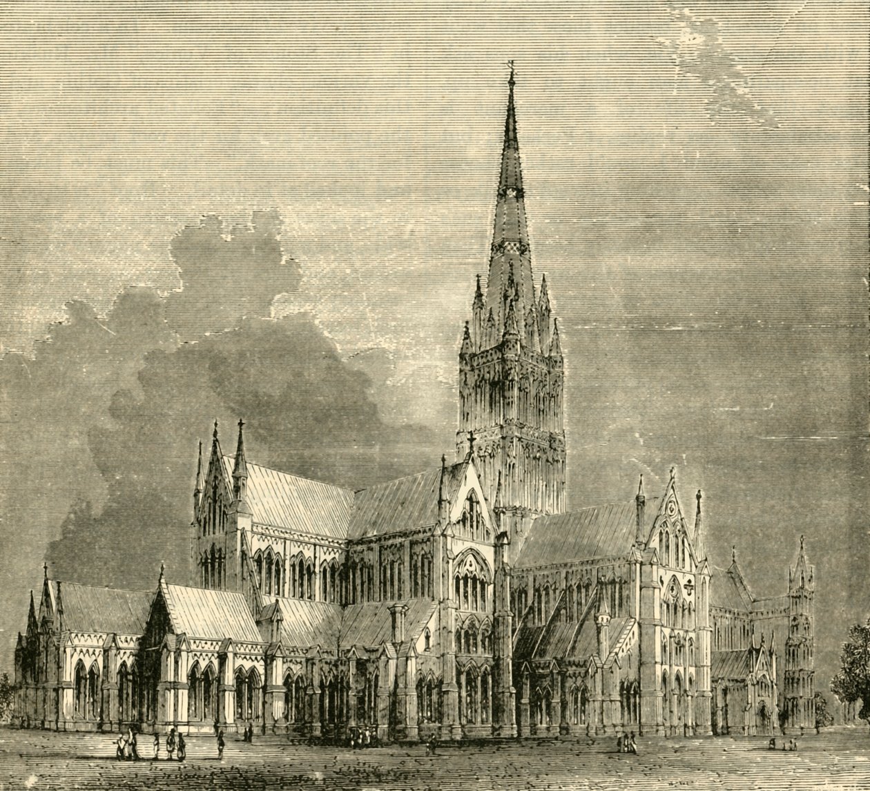 Katedra w Salisbury, 1890. autorstwa Unbekannt