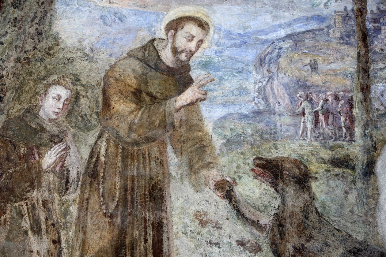 Klasztor Santa Chiara, Neapol Fragment fresku: SFrancesco, Neapol, Włochy autorstwa Unbekannt