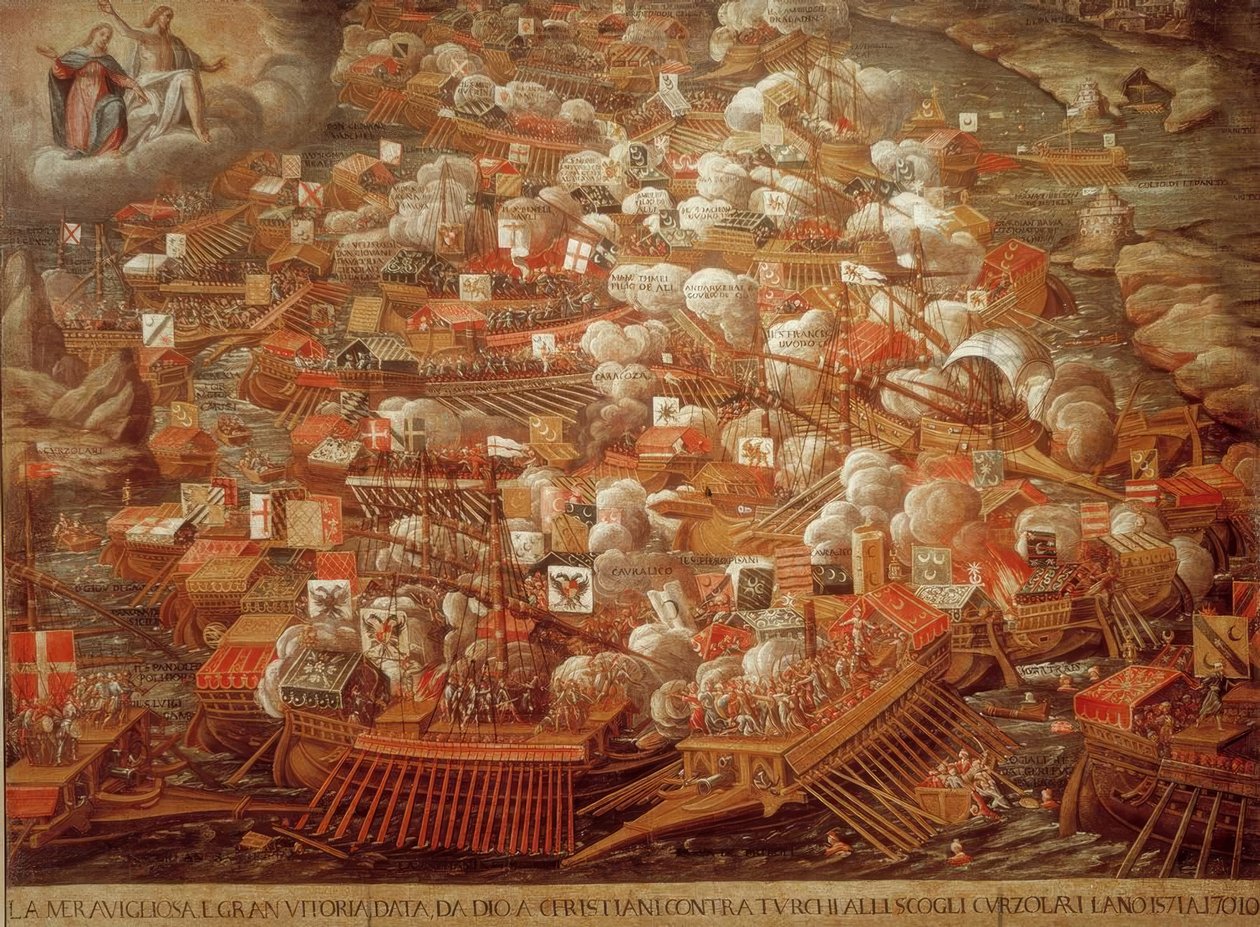 Bitwa morska pod Lepanto 1571 / współczesna. autorstwa Unbekannt