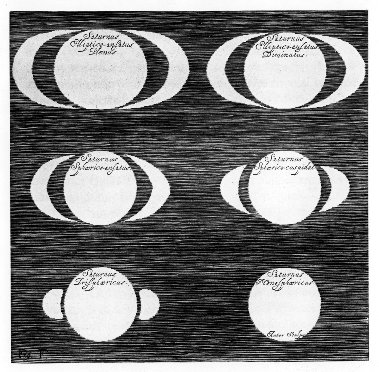 Seria obserwacji planety Saturn, 1656 autorstwa Unbekannt