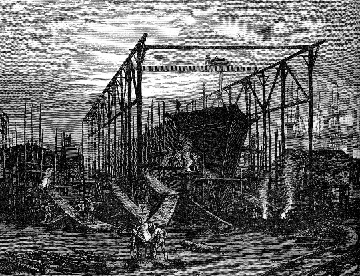 Stocznie nad rzeką Tyne, ok. 1880 r. autorstwa Unbekannt