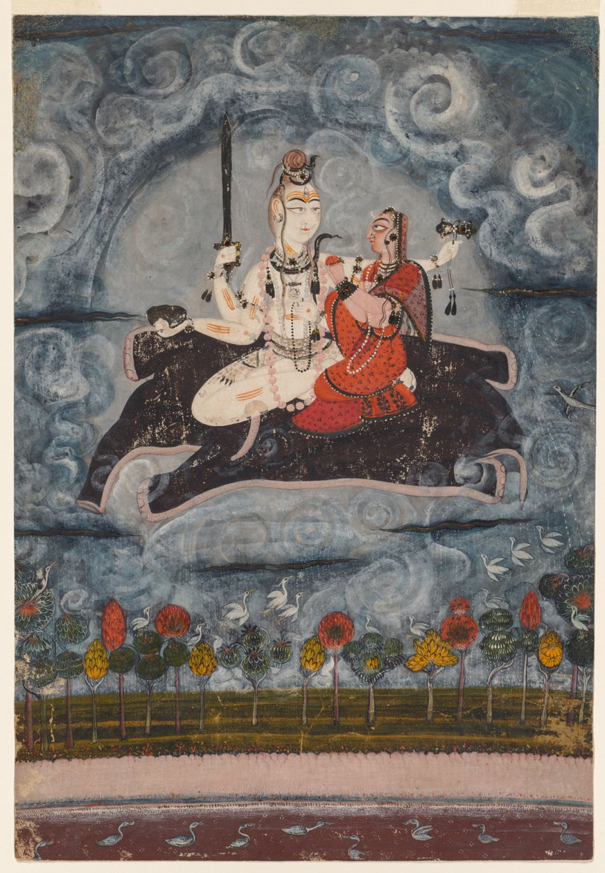 Shiva i Devi na Gajasuras Hide, c. 1675-1680. autorstwa Unbekannt