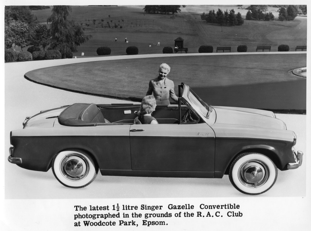Singer Gazelle kabriolet, Woodcote Park, Epsom, Surrey, c1956-c1963 autorstwa Unbekannt
