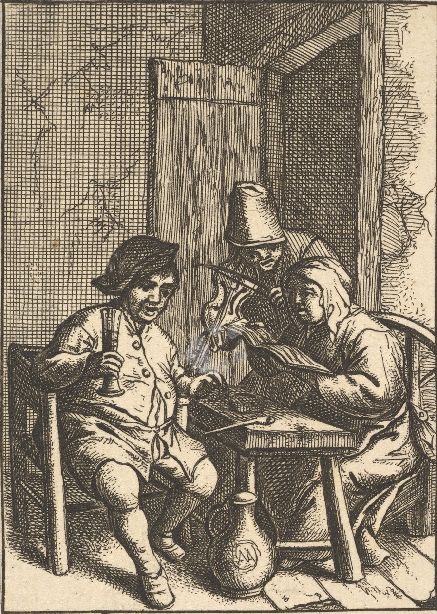 Śpiewająca para i skrzypce, 1610-85. autorstwa Unbekannt