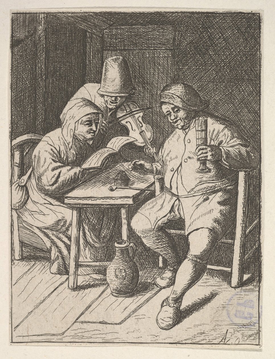 Pary śpiewające i skrzypce, 1610-85. autorstwa Unbekannt