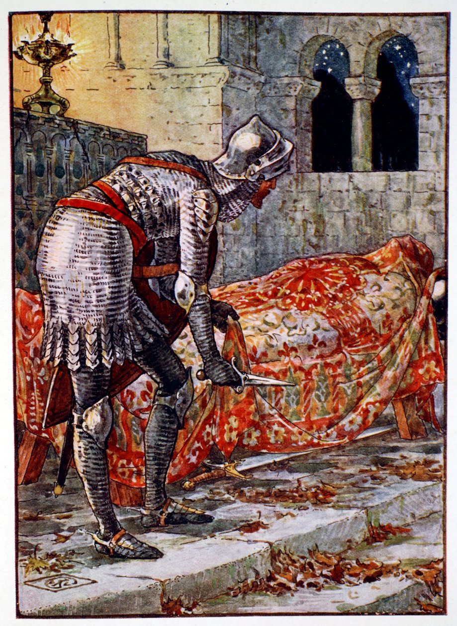„Sir Lancelot w niebezpiecznej kaplicy”, 1911 autorstwa Unbekannt