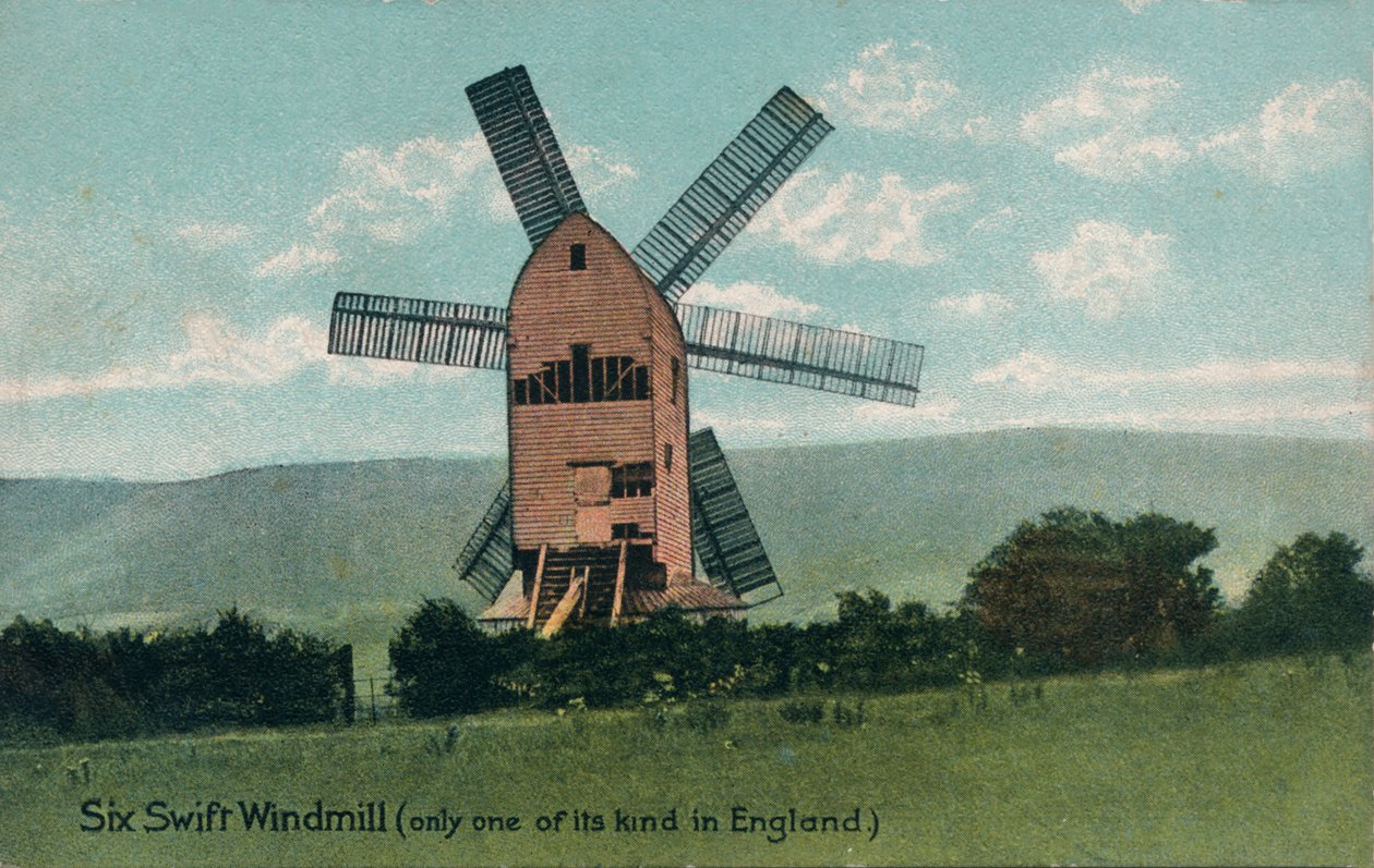 Six Swift Windmill, Kingston, niedaleko Lewes, Sussex, c1905. autorstwa Unbekannt
