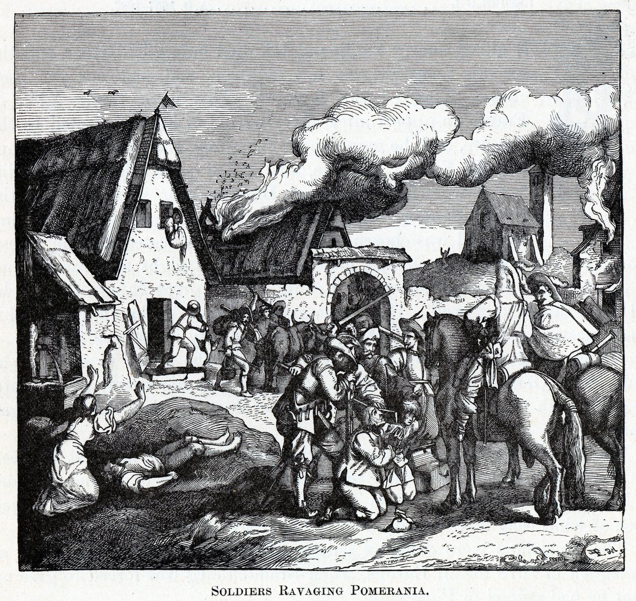 Żołnierze pustoszą Pomorze, 1882 r. autorstwa Unbekannt