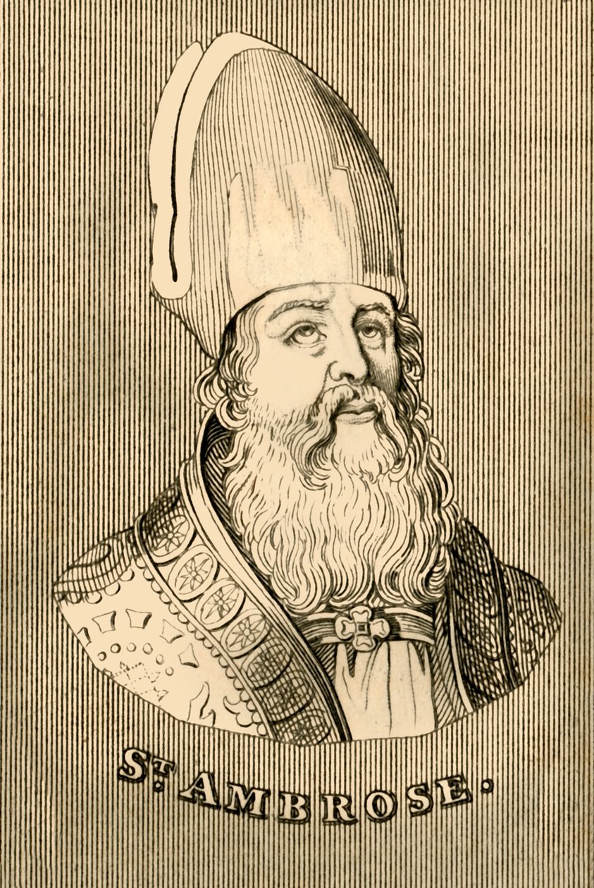 Św. Ambroży, ok. 340-397, 1830 r. autorstwa Unbekannt