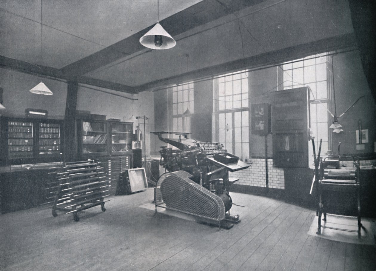 Szkoła Fundacji St. Bride. Drukarnia offsetowa, 1917 autorstwa Unbekannt