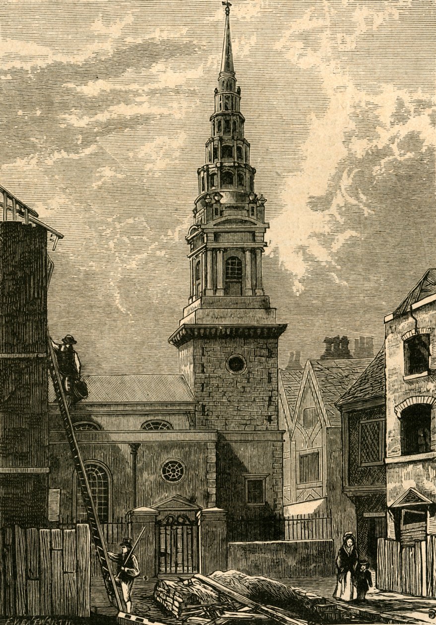 Kościół St. Brides, Fleet Street, 1824, 1897. autorstwa Unbekannt