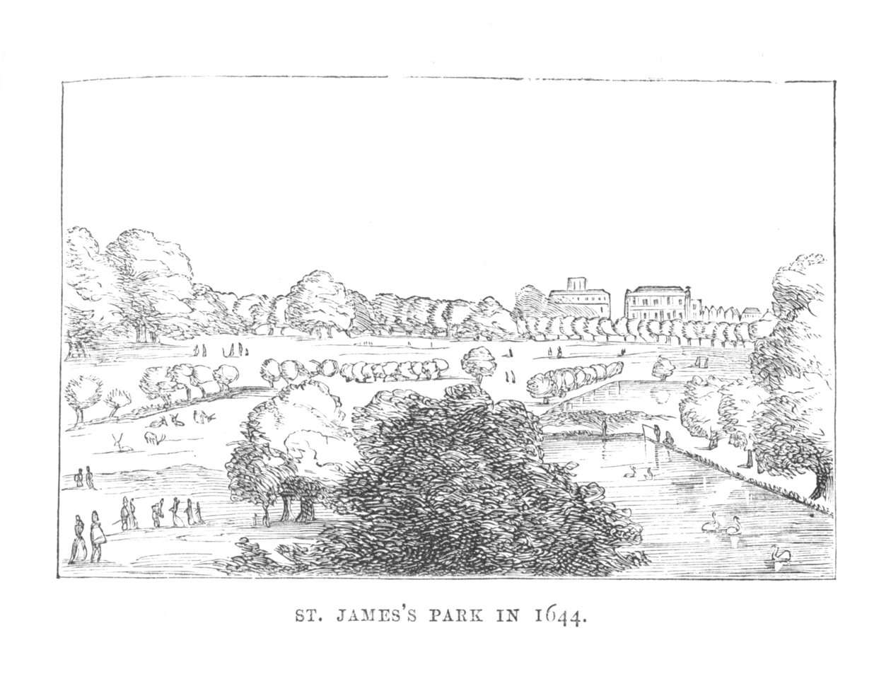 Park św. Jakuba w 1644 r., ok. 1870 r. autorstwa Unbekannt