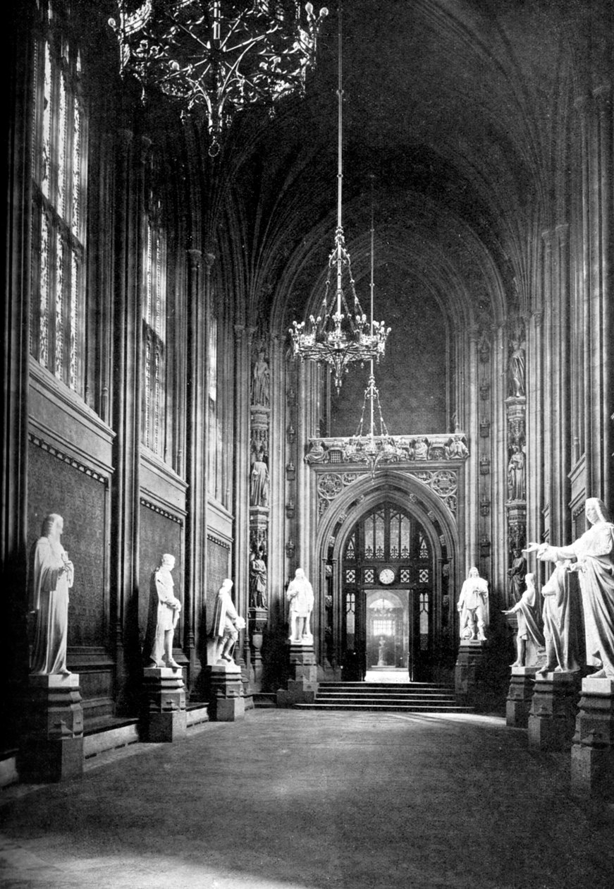 St Stephens Hall, Pałac Westminsterski, Londyn, c1905 autorstwa Unbekannt