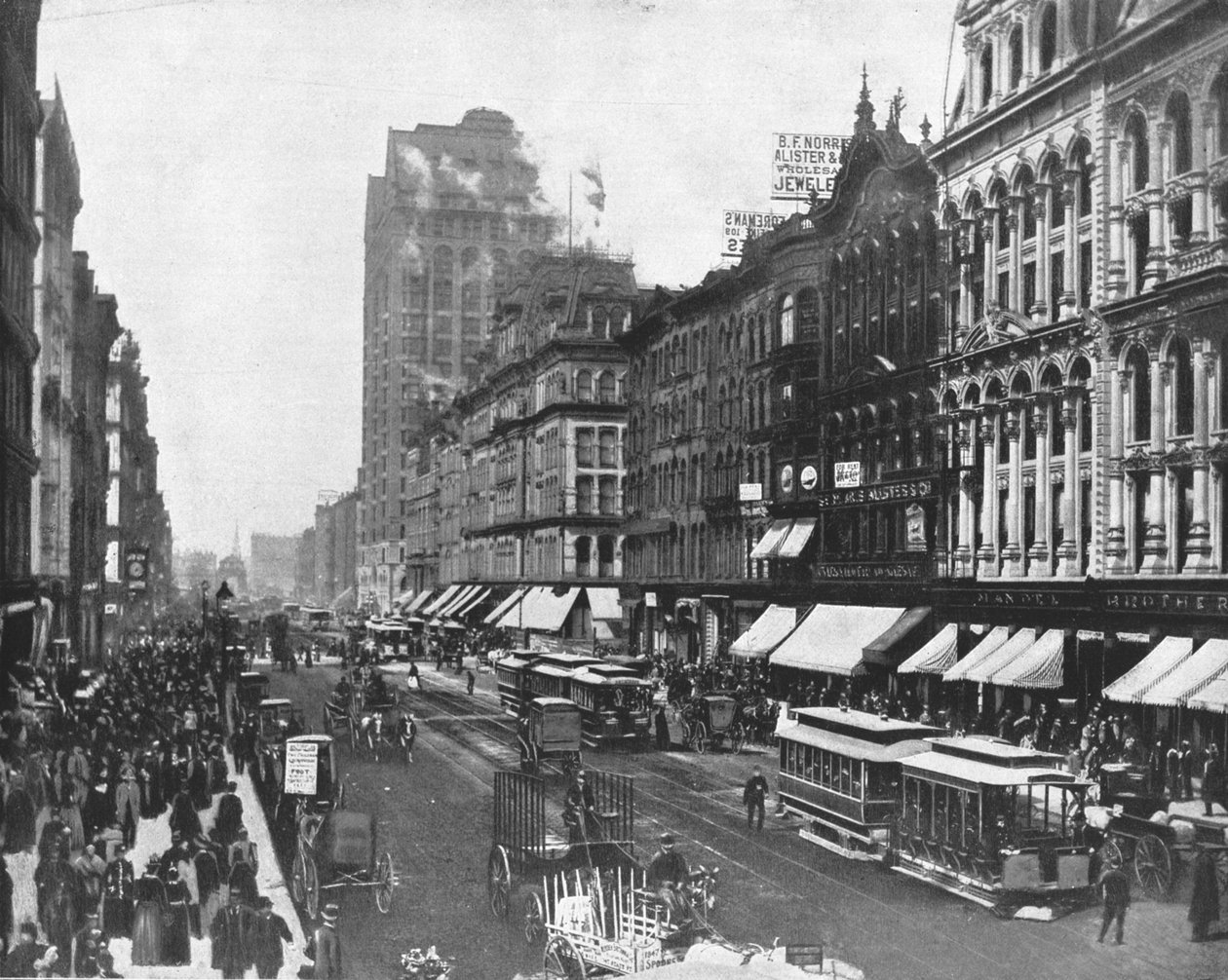 State Street, Chicago, Illinois, USA, ok. 1900. autorstwa Unbekannt