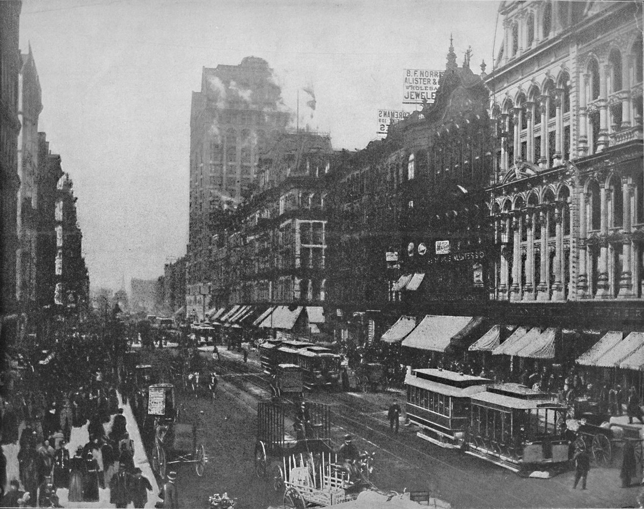 State Street, Chicago, ok. 1897. autorstwa Unbekannt