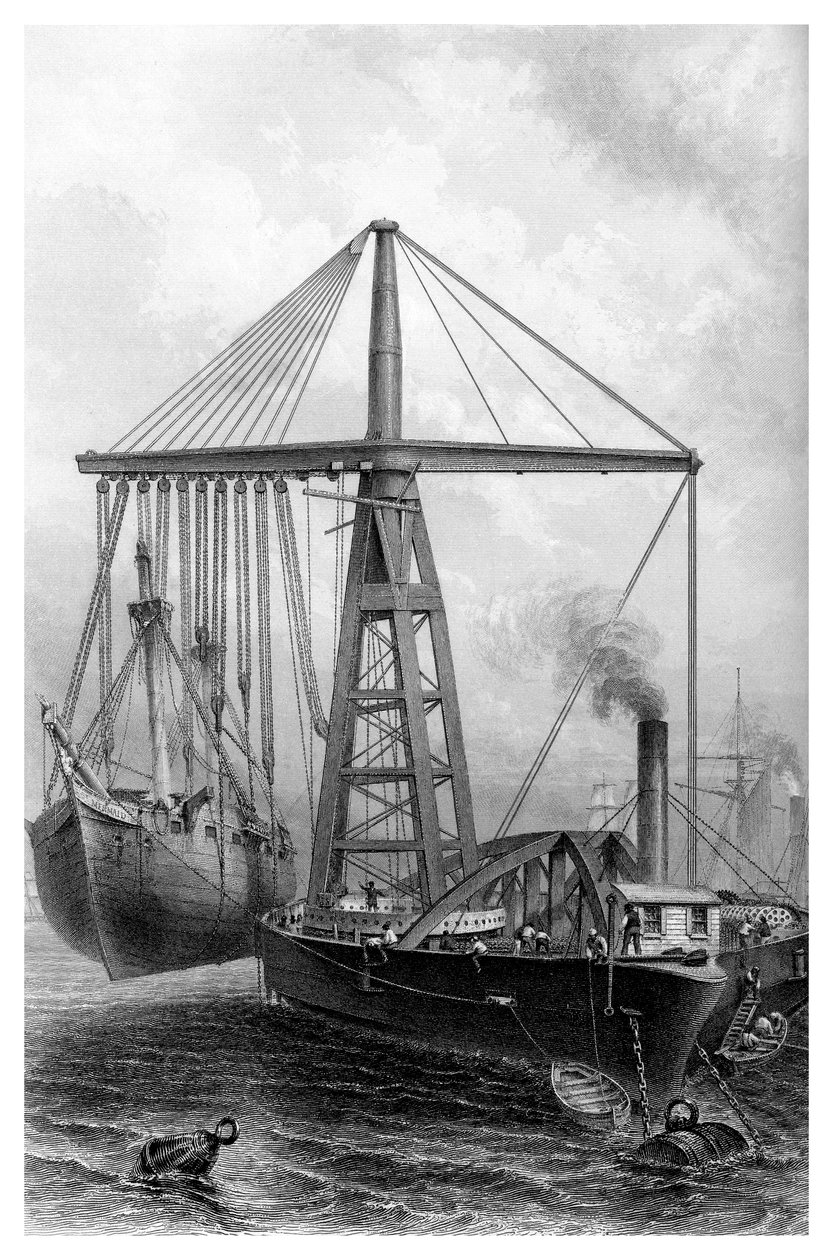 Wiertnica parowa, 1866 autorstwa Unbekannt