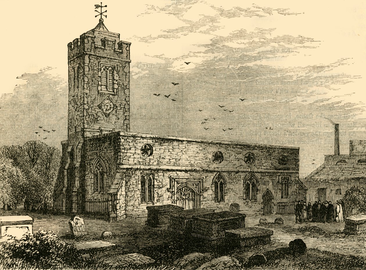 Kościół Stoke Newington, 1750, c1876. autorstwa Unbekannt