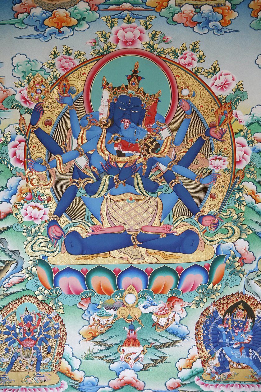 Tantrisme: tybetańska bogini tantryczna. Klasztor Kopan, Katmandu, Nepal autorstwa Unbekannt