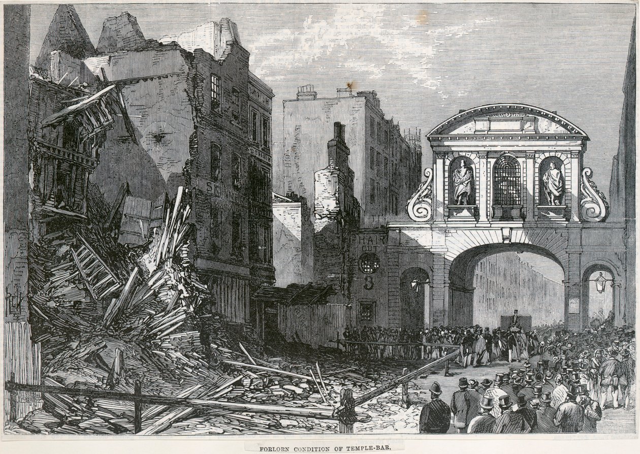 Temple Bar, Londyn, 1877 autorstwa Unbekannt
