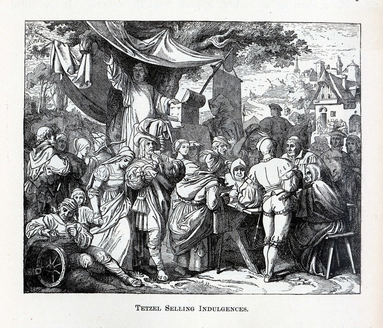 Tetzel sprzedający odpusty, 1882 r. autorstwa Unbekannt