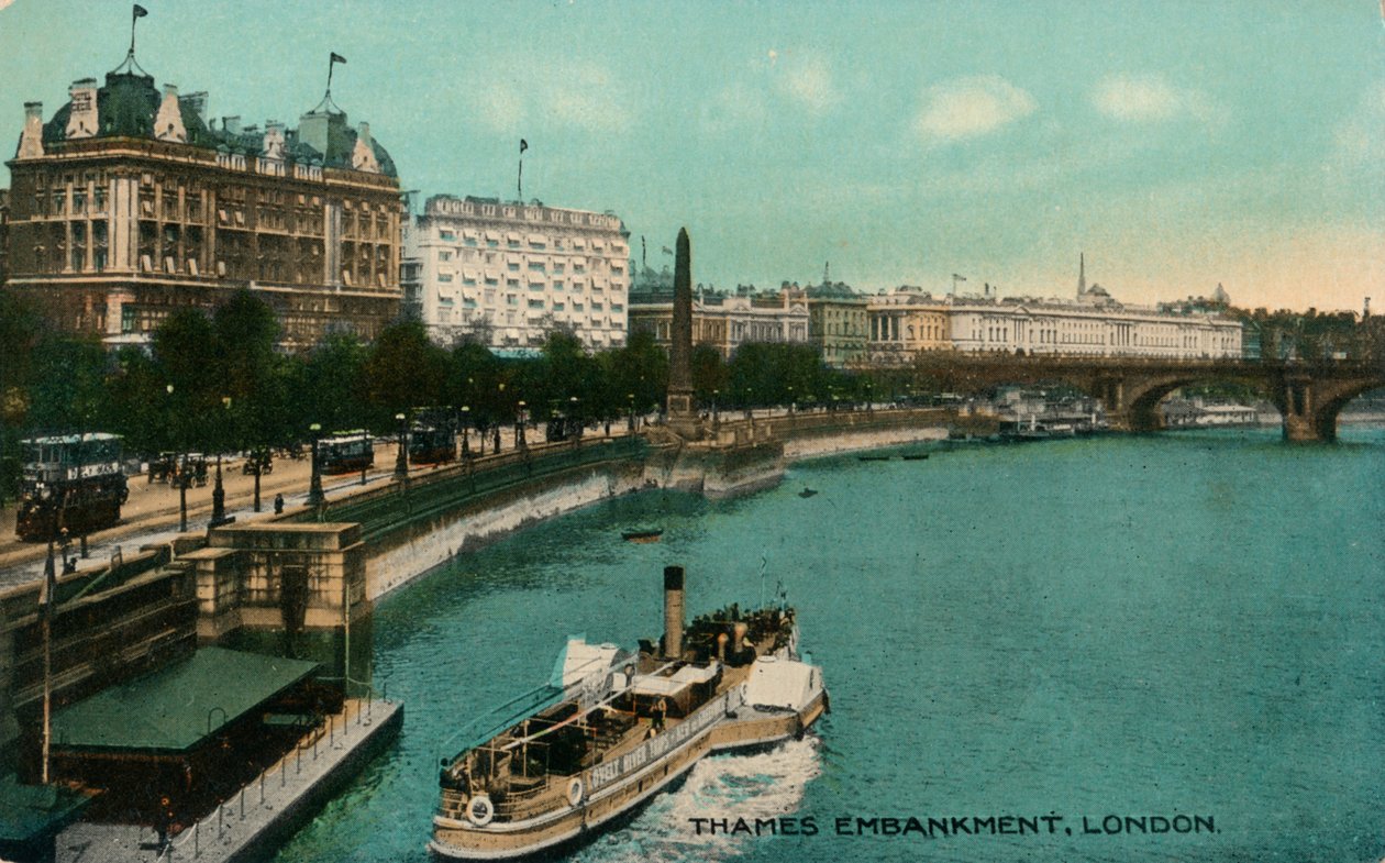 Thames Embankment, Londyn, ok. 1910. autorstwa Unbekannt