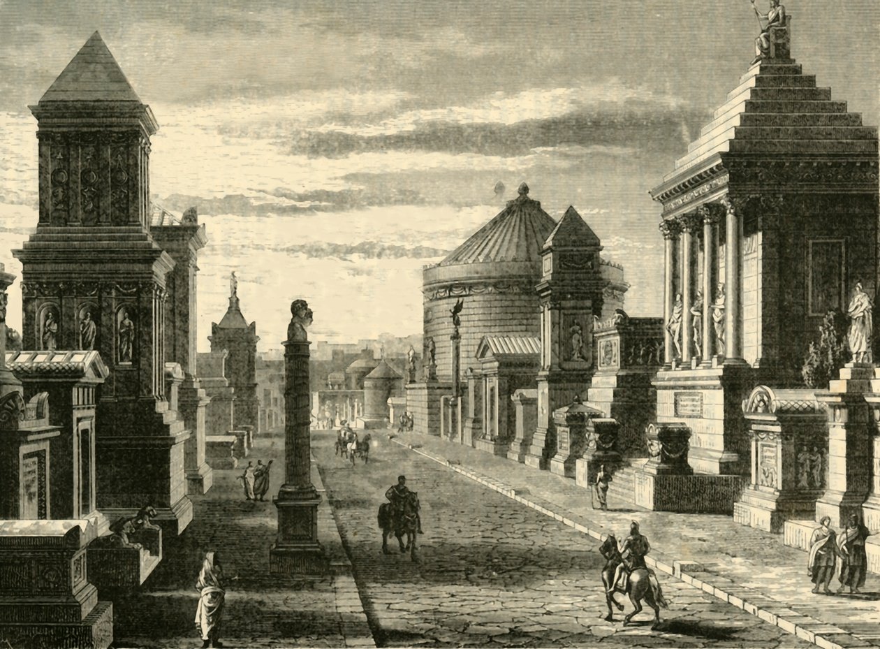 Droga Appijska w Rzymie przywrócona, 1890 r. autorstwa Unbekannt