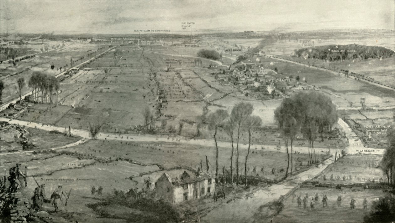 Bitwa pod Neuve Chapelle, 1919. autorstwa Unbekannt