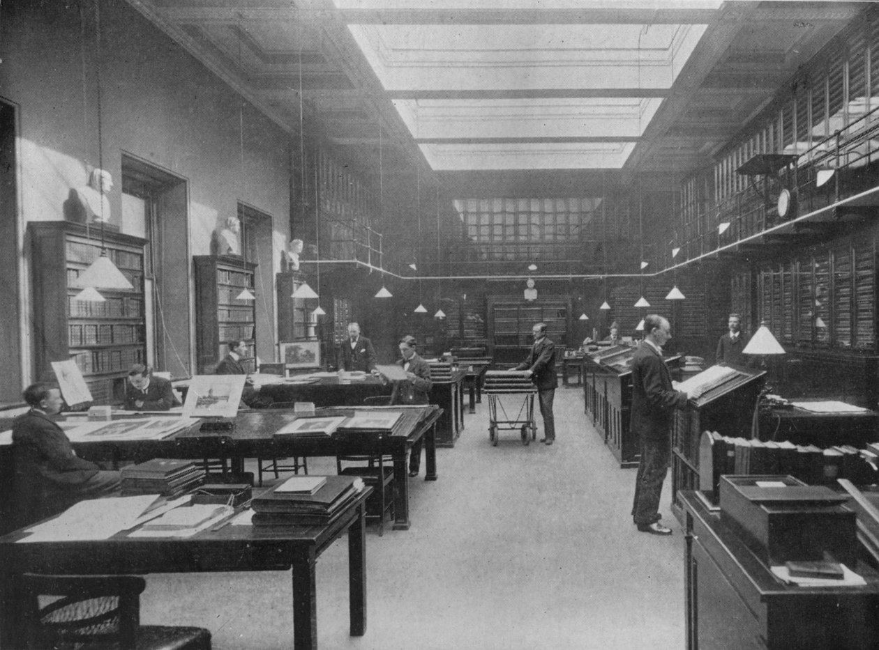 Gabinet Rycin Muzeum Brytyjskiego, ok. 1901 r. autorstwa Unbekannt
