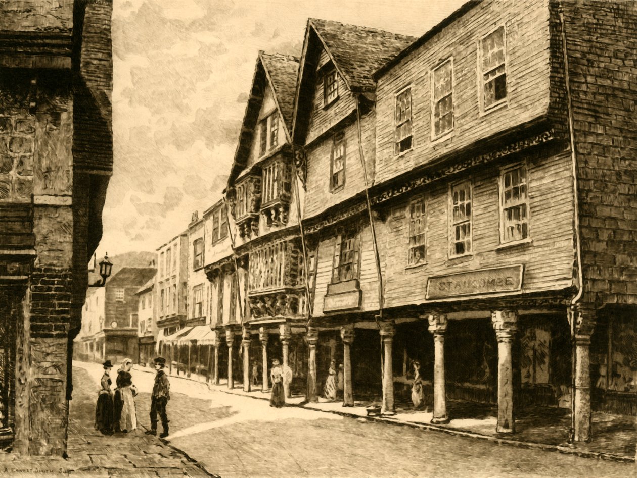 Butterwalk, Dartmouth, 1898. autorstwa Unbekannt