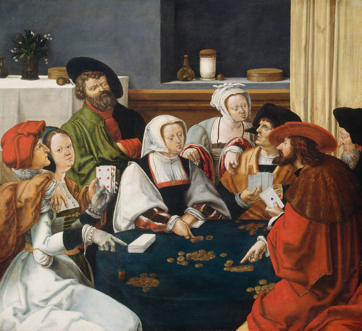 Gracze w karty, prawdopodobnie ok. 15501599. autorstwa Unbekannt
