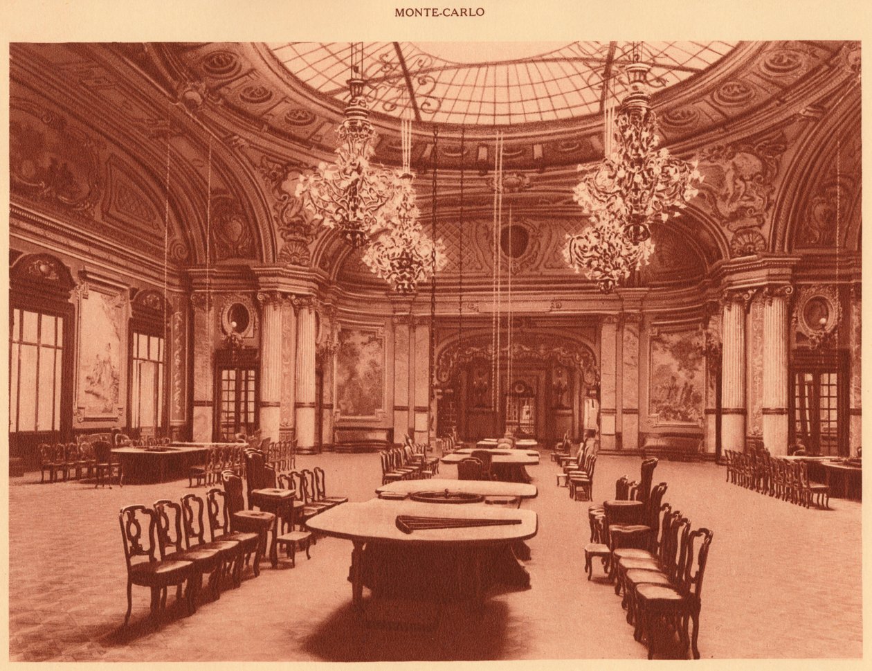 Kasyno. - Sala Schmitsa, Monte Carlo, 1930. autorstwa Unbekannt