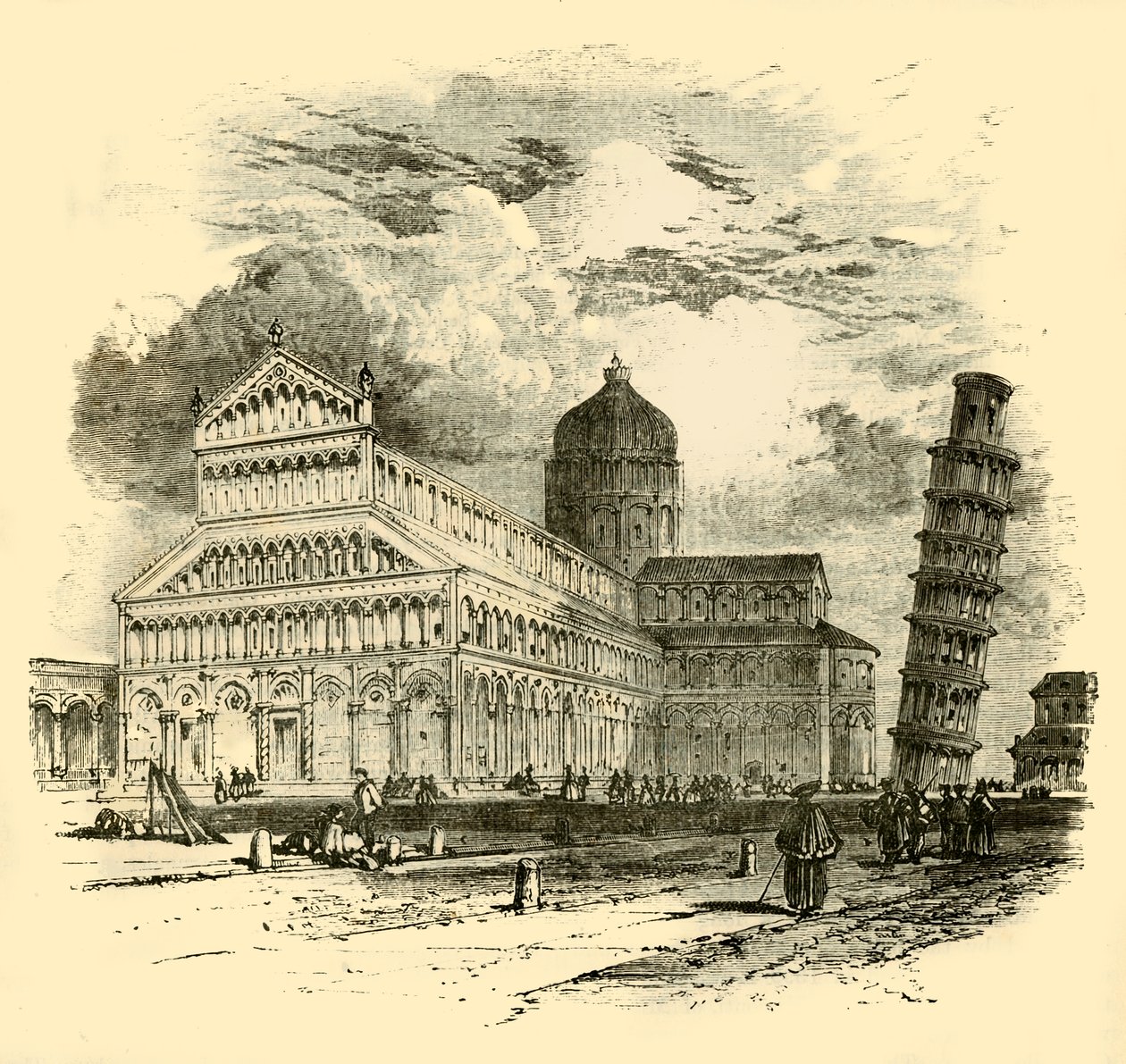Katedra i Krzywa Wieża, Piza, 1890. autorstwa Unbekannt