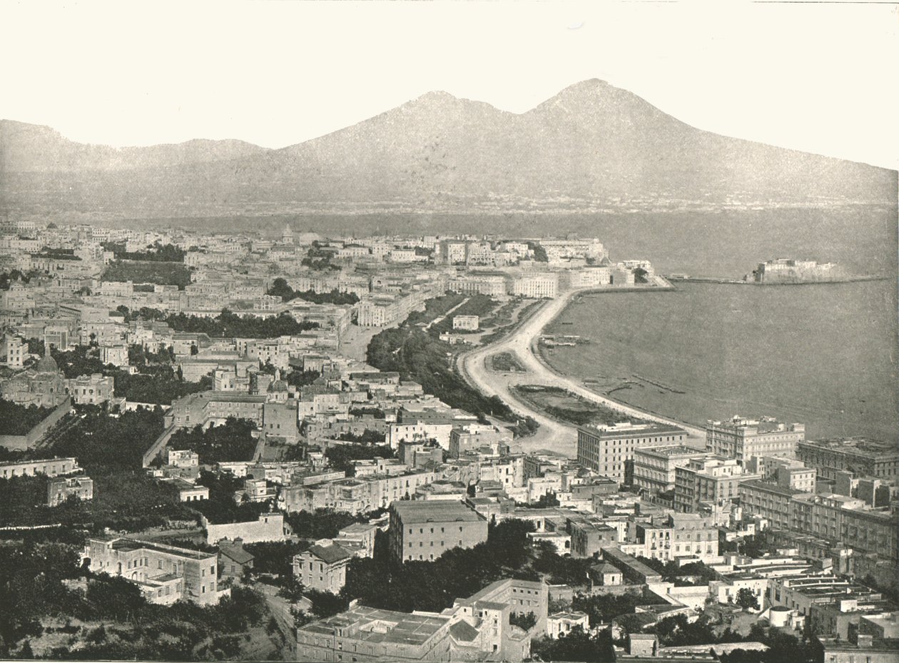 Miasto, zatoka i Wezuwiusz, Neapol, Włochy, 1895. autorstwa Unbekannt