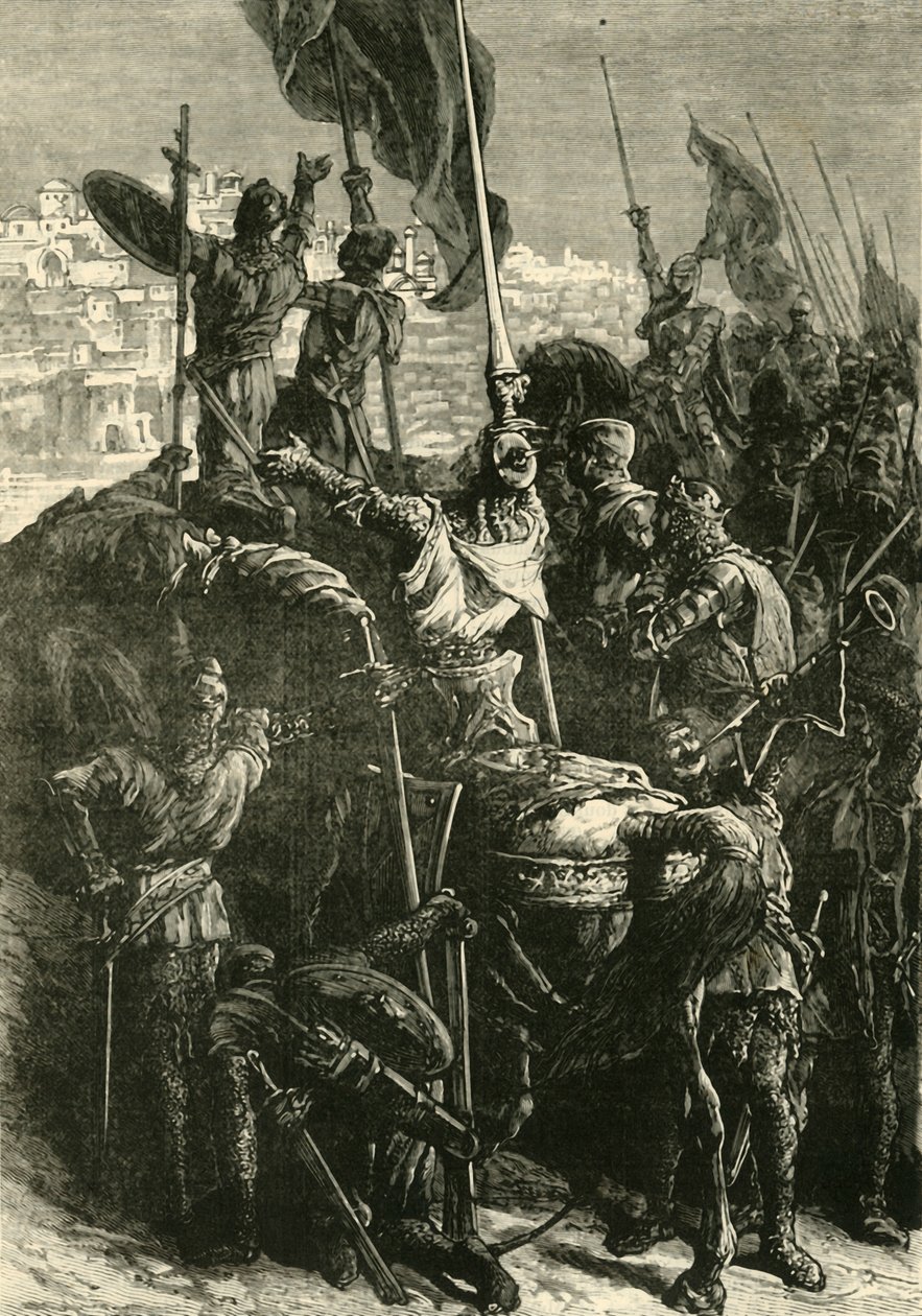 Krzyżowcy przed Jerozolimą, 1099, 1890. autorstwa Unbekannt