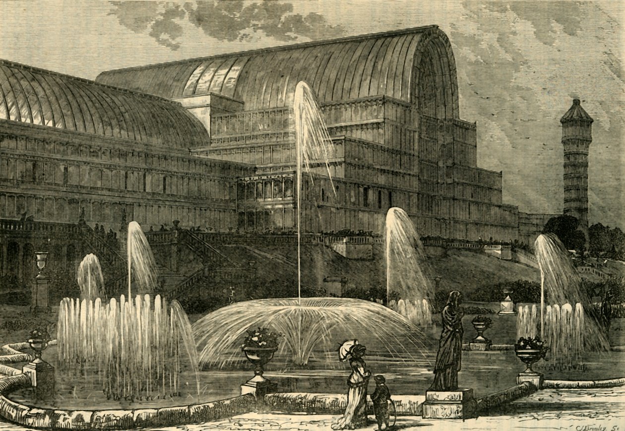 Pałac Kryształowy, od południa, ok. 1878 r. autorstwa Unbekannt
