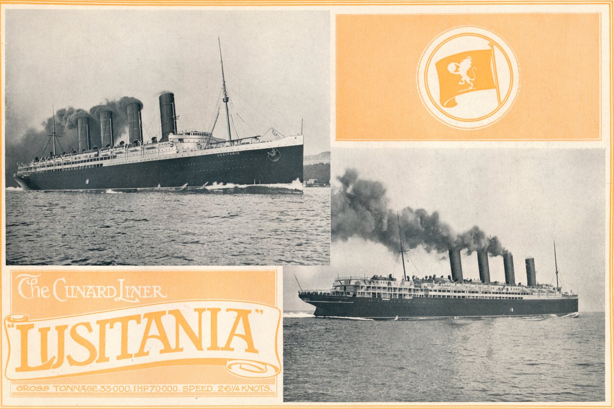 Cunard Liner Lusitania., c1910. autorstwa Unbekannt