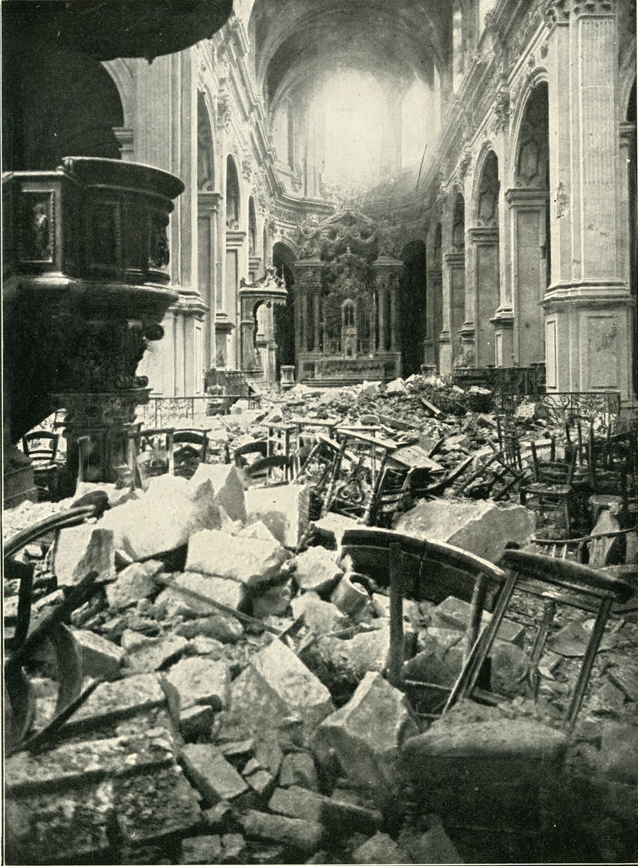 Szkody wyrządzone katedrze w Cambrai, 1919. autorstwa Unbekannt