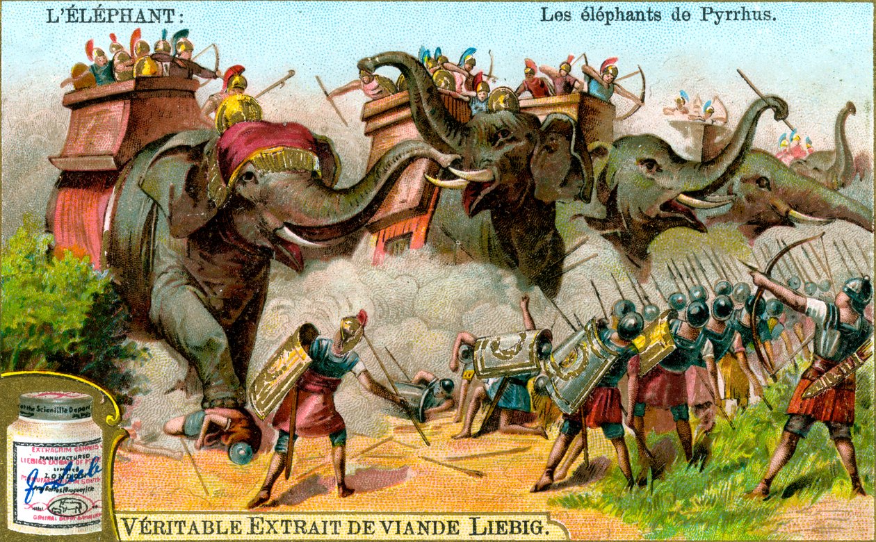 Słonie z Pyrrusu, ok. 1900 r. autorstwa Unbekannt