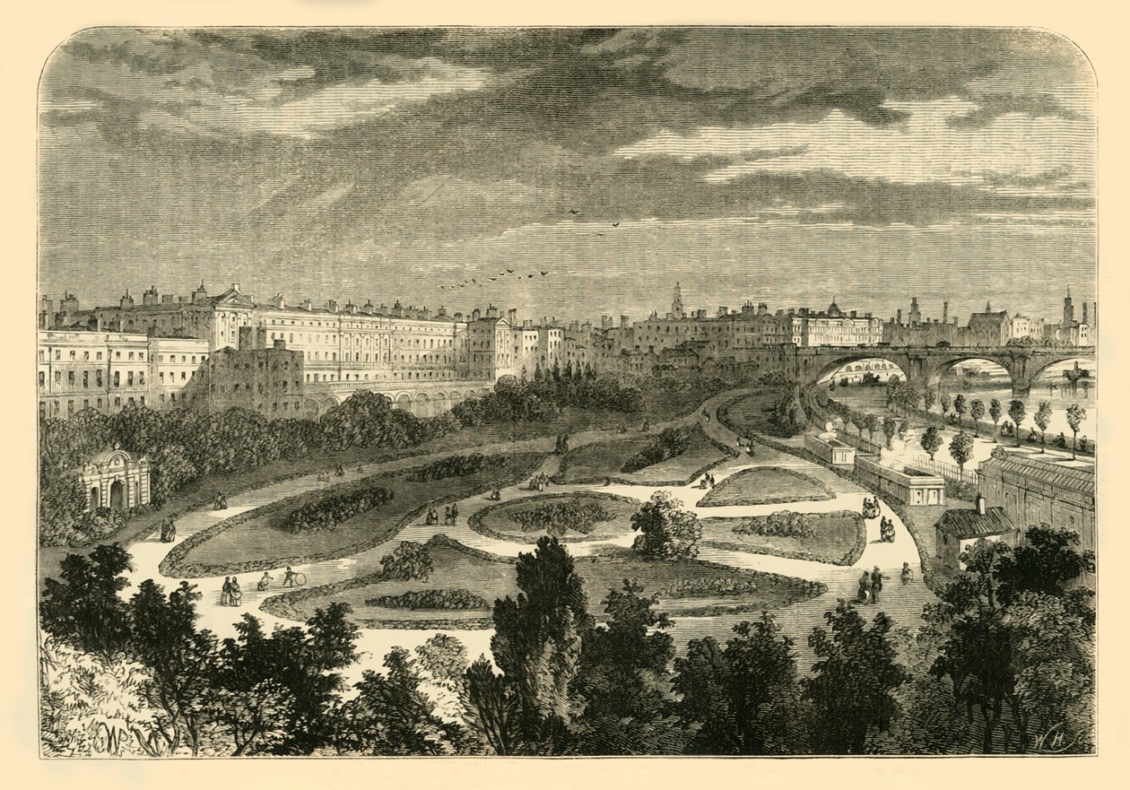 Nabrzeże z mostu Charing Cross, 1881. autorstwa Unbekannt