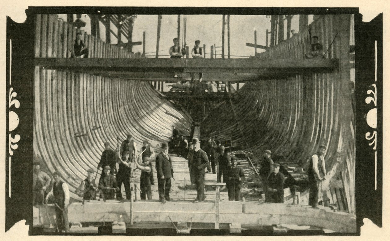Angielski statek, Discovery, On the Stocks, 1901. autorstwa Unbekannt