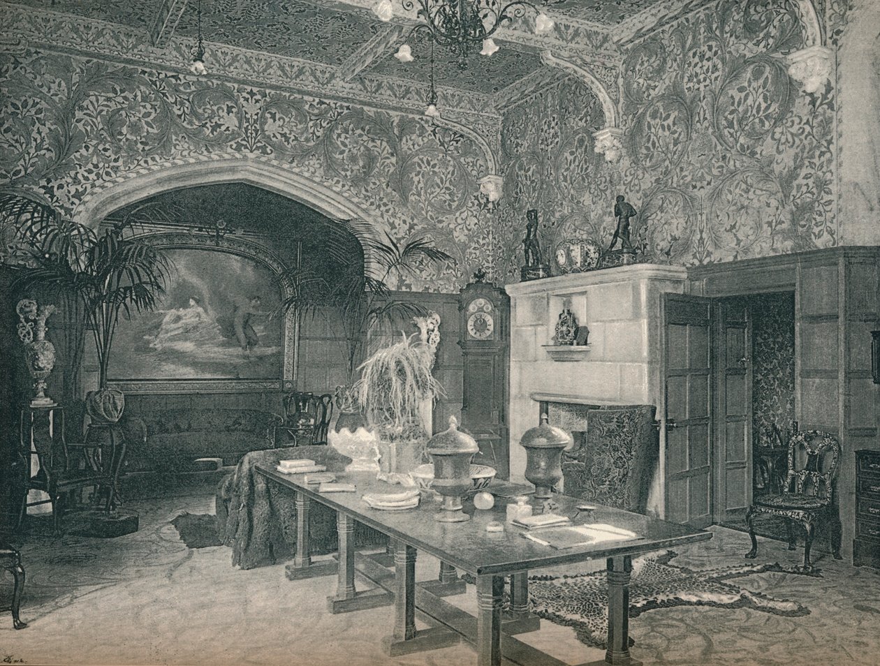 Sala wejściowa Stanmore Hall, ok. 1891 r. autorstwa Unbekannt