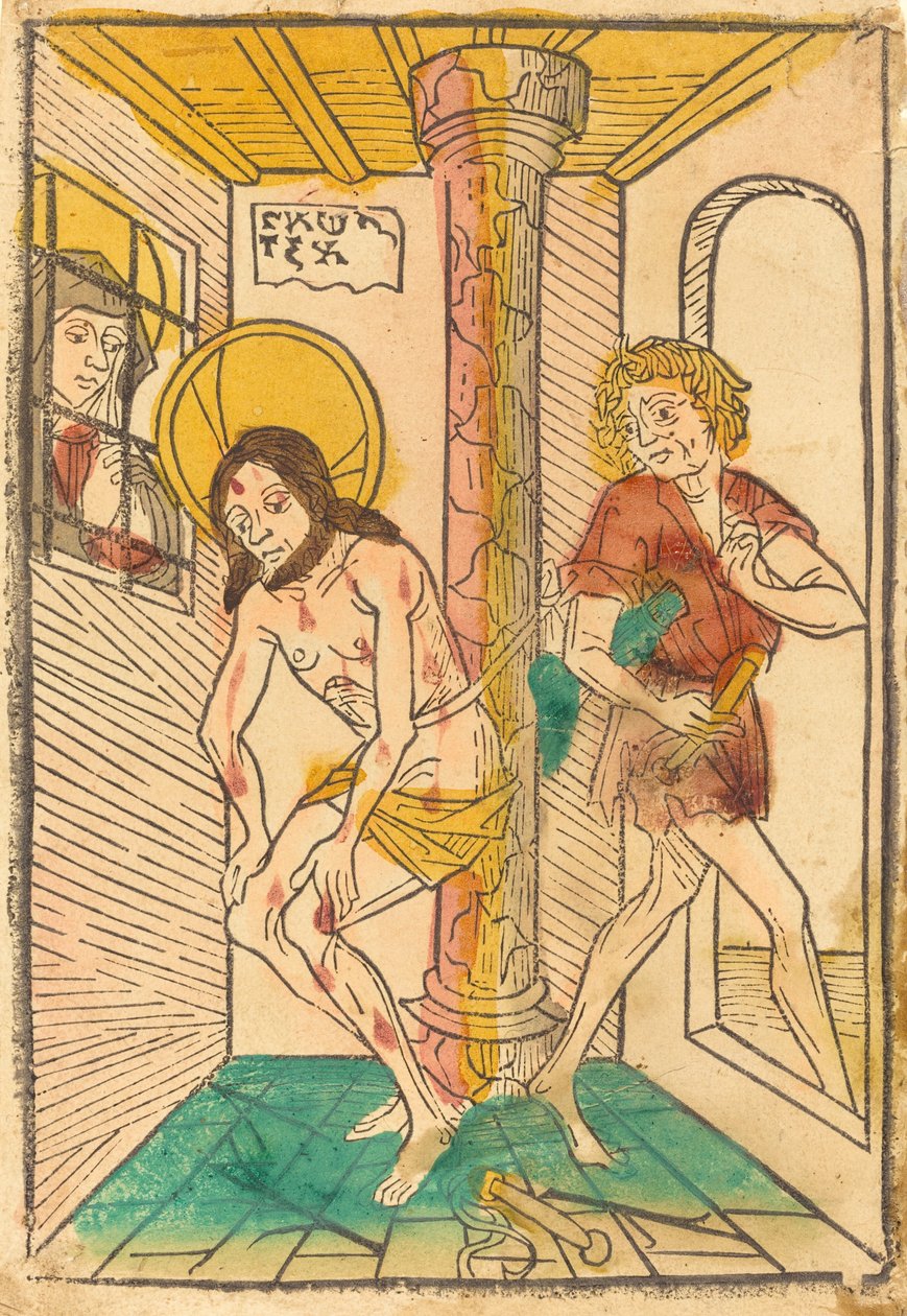 Biczowanie w obecności Maryi, 14651475. autorstwa Unbekannt