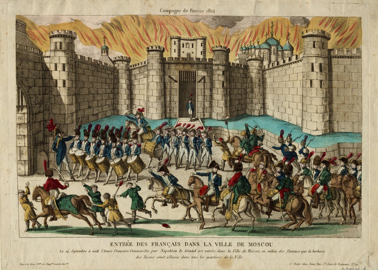 Wejście Francuzów do Moskwy, 1812 autorstwa Unbekannt