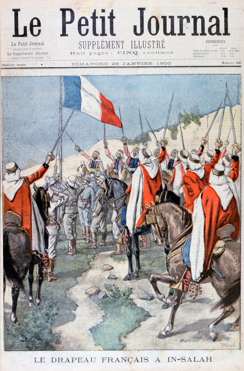 Francuska flaga w In Salah, Algieria, 1900 autorstwa Unbekannt