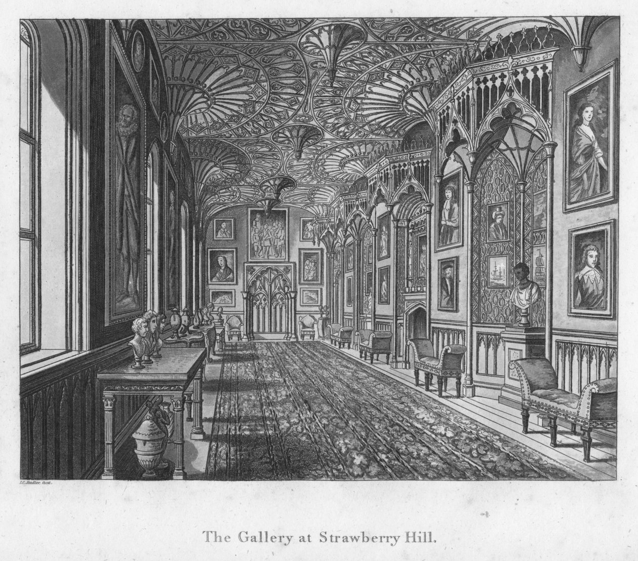 Galeria na Strawberry Hill, c1792. autorstwa Unbekannt