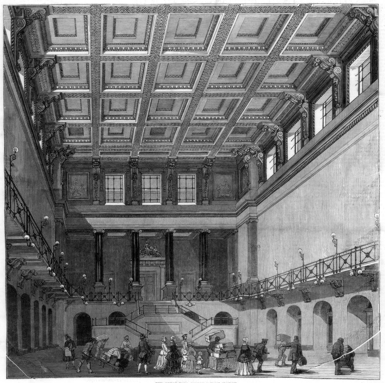Wielka Sala, stacja Euston Square, 1849 autorstwa Unbekannt