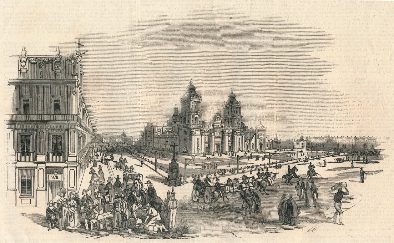 Wielki Plac, Meksyk, 1845. autorstwa Unbekannt